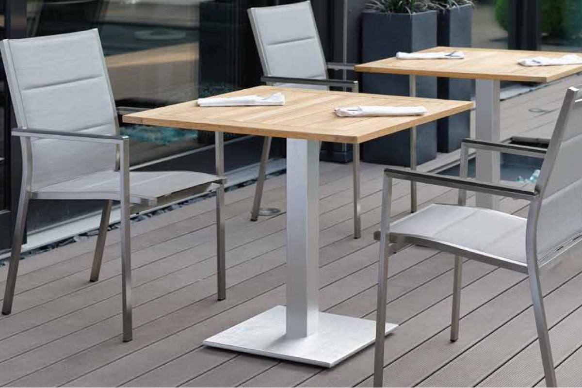 STERN® Tischgestell MAILAND 2 Aluminium in Edelstahloptik