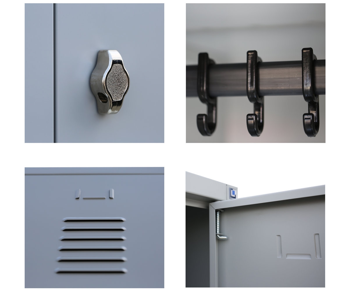 Preview: Garderobenschrank mit 2 Abteilen 180x50x50cm grau, VE10