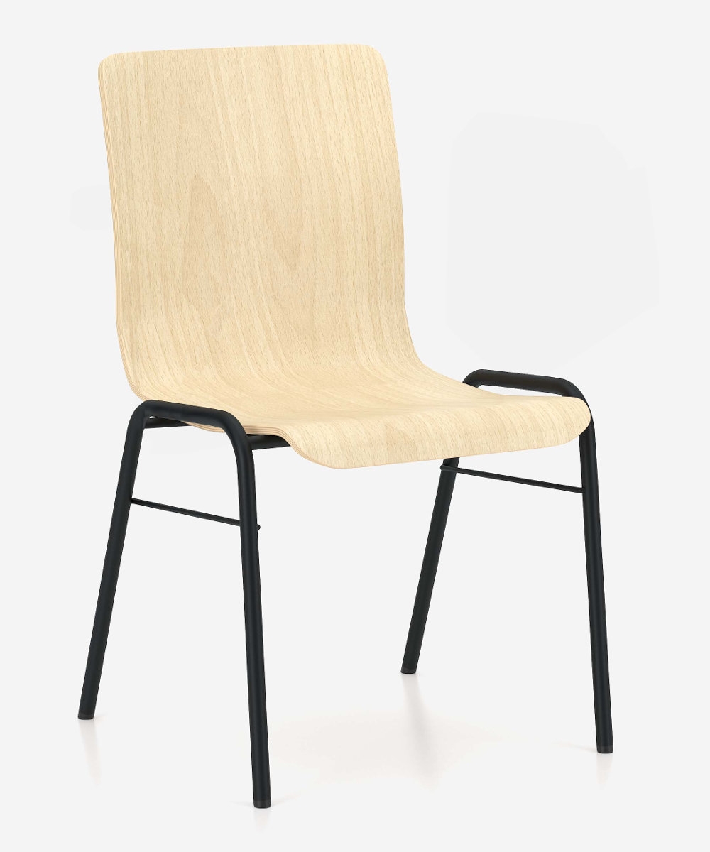 Tagungsstuhl WING 5 mit Holzsitz