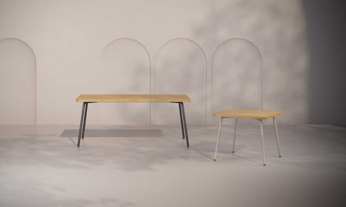 Preview: Beistelltisch ZONE 55 x 110 cm melaminbeschichtet