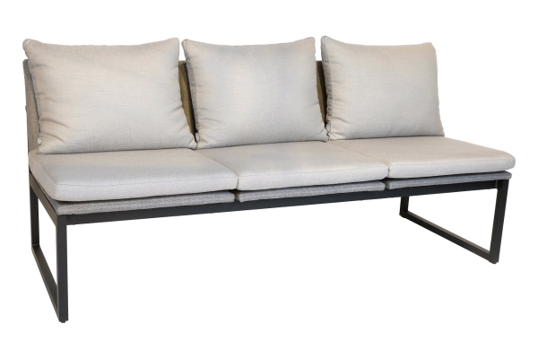 STERN® Lounge 3-Sitzer Bank TAMMO Aluminium schwarz matt