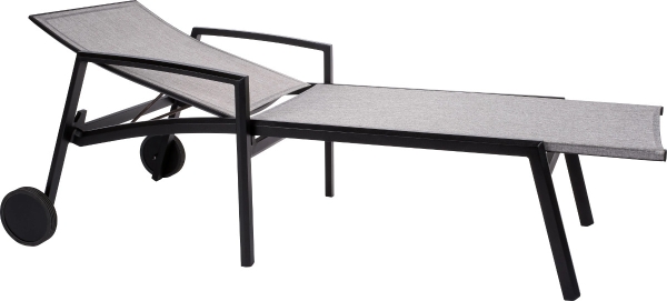 Aluminium schwarz matt mit Textilen Leinen grau