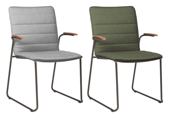 STERN® Stapelstuhl LEVI mit Armlehne, Edelstahl anthrazit
