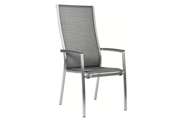 STERN® Stapelsessel CARDIFF Edelstahl extra hohe Rückenlehne