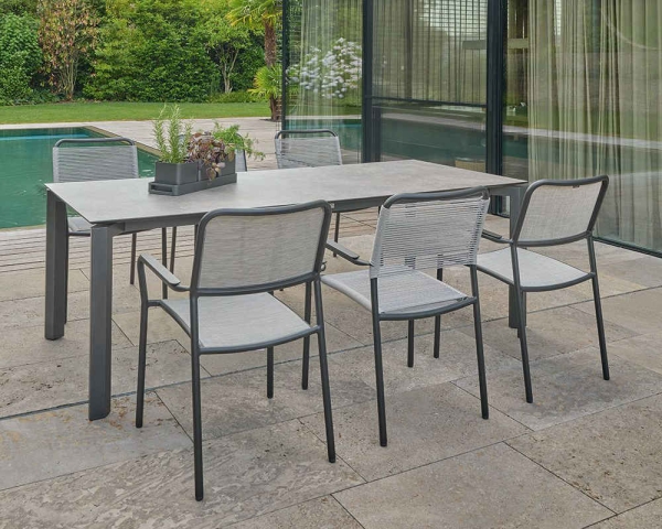 STERN® Stapelsessel JORIS Aluminium mit Textilenbezug