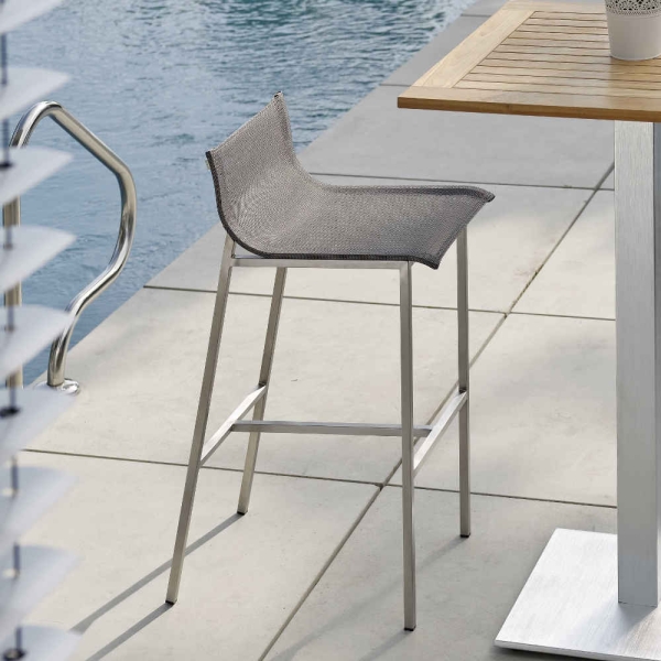 STERN® Outdoor Barhocker BARNY Edelstahl silber