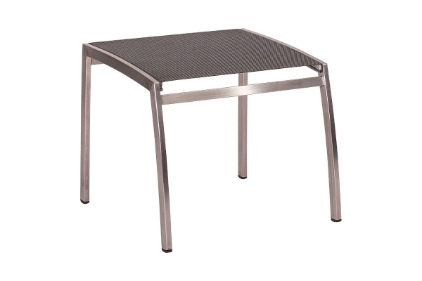 STERN® Hocker CARDIFF Edelstahl Textilen silbergrau