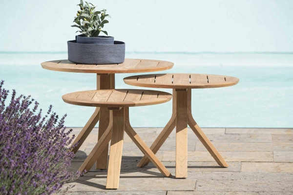 STERN® Beistelltisch FREDDIE TEAK Ø 55, Ø 60, Ø 65 cm