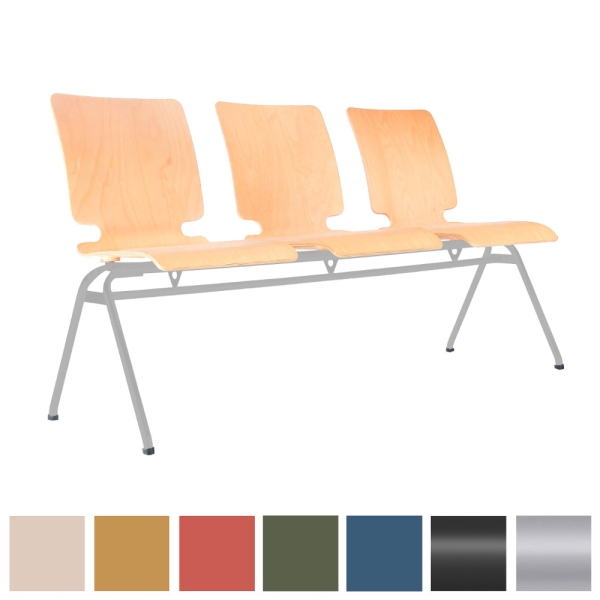 3-Sitzer Wartebank AXO mit Holzsitz