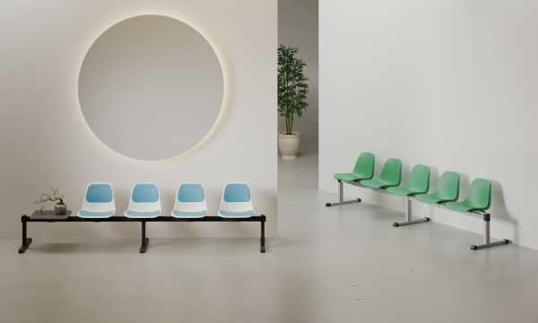 2-Sitzer Wartebank BETA mit Kunststoffschale
