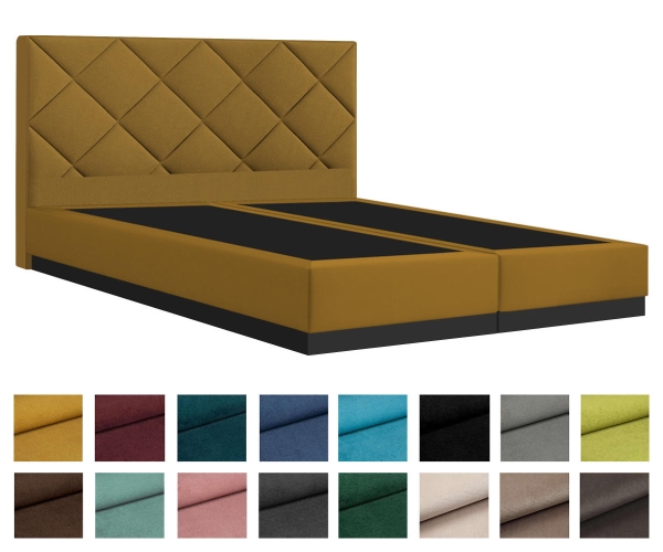 Boxspringbett PALERMO 140x200 cm mit Holzsockel