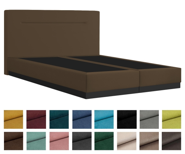 Boxspringbett PALERMO 160x200 cm mit Holzsockel