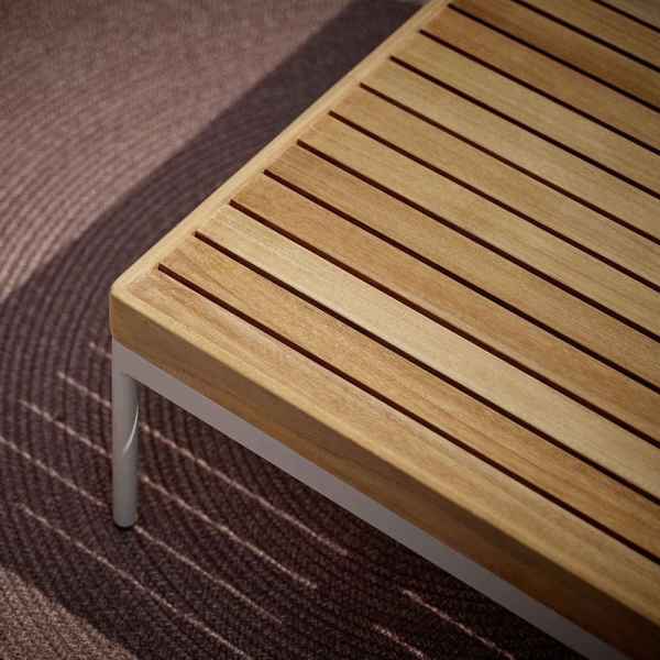 STERN® Beistelltisch COCO Aluminium Teak 80x80x29cm