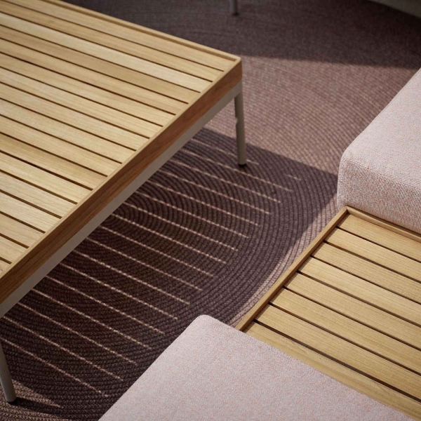 STERN® Beistelltisch COCO Aluminium Teak 80x40x29cm