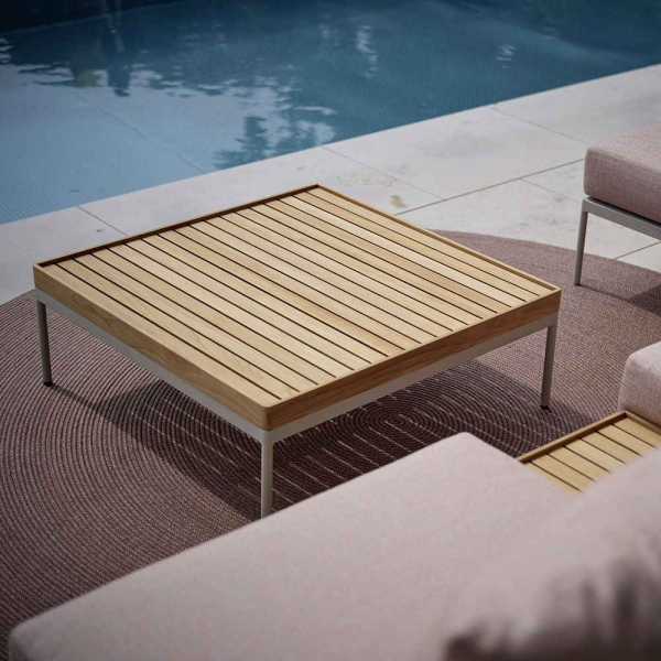 STERN® Beistelltisch COCO Aluminium Teak 80x80x29cm