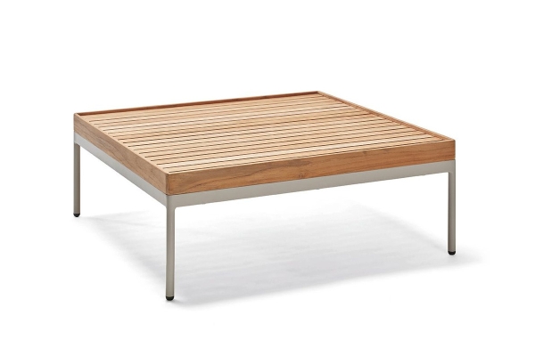 STERN® Beistelltisch COCO Aluminium Teak 80x80x29cm
