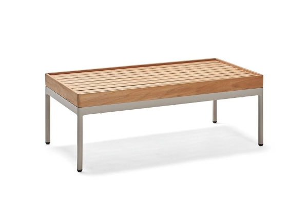 STERN® Beistelltisch COCO Aluminium Teak 80x40x29cm
