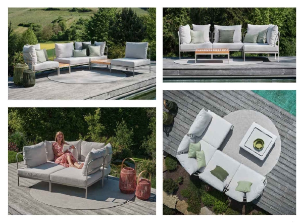 STERN® Lounge Hocker COCO Aluminium greige