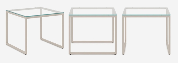 Beistelltisch DALLAS 55x55cm mit Glasplatte