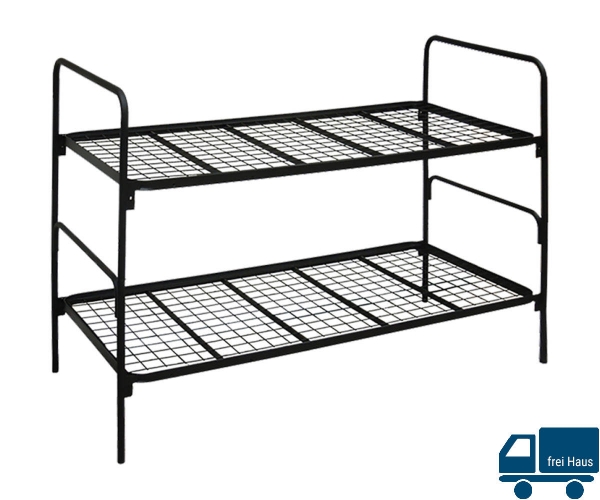 Teilbares Etagenbett Stahlgitter, 90x200cm, schwarz