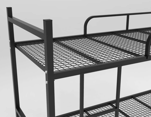 Stahl Etagenbett mit Absturzsicherung und Leiter, teilbar VE10
