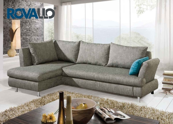 ROVALLO® Eck-Schlafsofa LUISA mit Ottomane