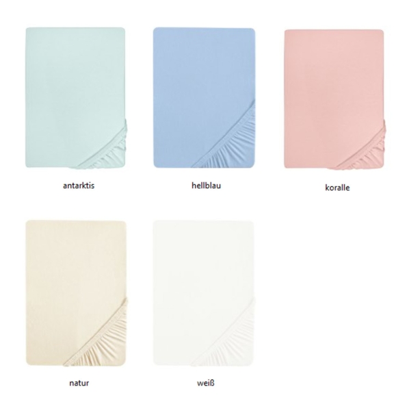 Feinjersey-Spannbetttuch 90/190-100/200cm in 5 Farben - VE04