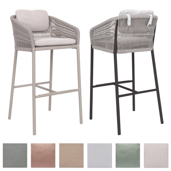 STERN® Barhocker JELLA Kordel-Optik mit Kissen