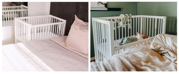 tiSsi® Beistellbett SOPHIE Buche Weiß - Babybett aus Massivholz