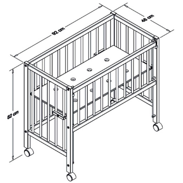tiSsi® Beistellbett SOPHIE Buche Natur - Babybett aus Massivholz
