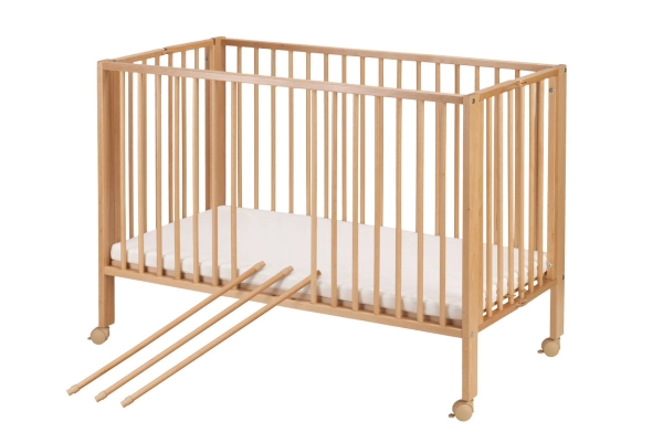 tiSsi® Faltbares Kinderbett JORI Buche Natur - Reisebett aus Massivholz