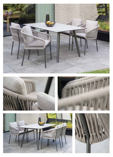 STERN® Stapelsessel MARLA Kordel-Optik mit Kissen