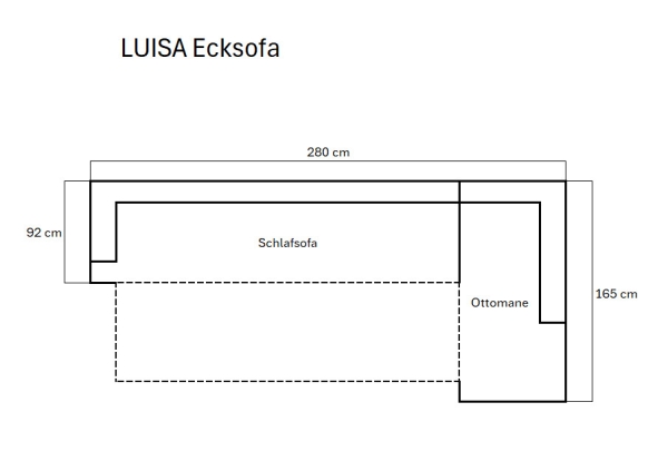 ROVALLO® Eck-Schlafsofa LUISA mit Ottomane
