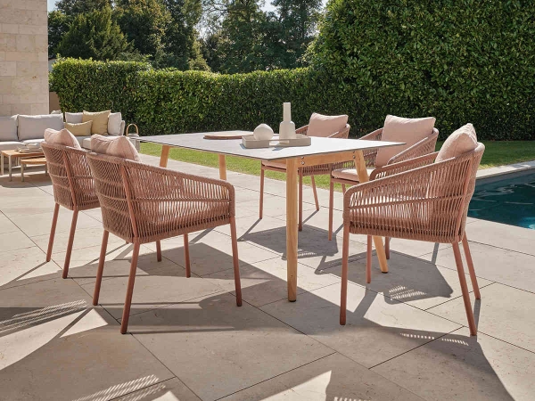 STERN® Dining Stapelsessel JELLA - Terra mit Kissen in 6 Farben