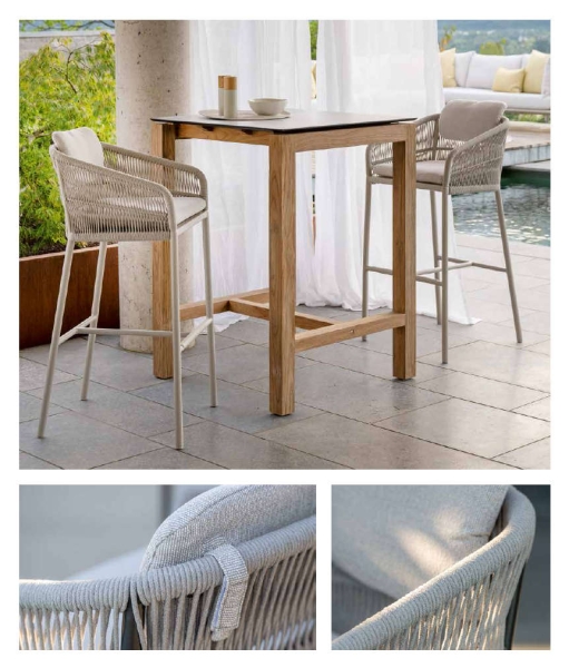 STERN® Barhocker JELLA Kordel-Optik mit Kissen