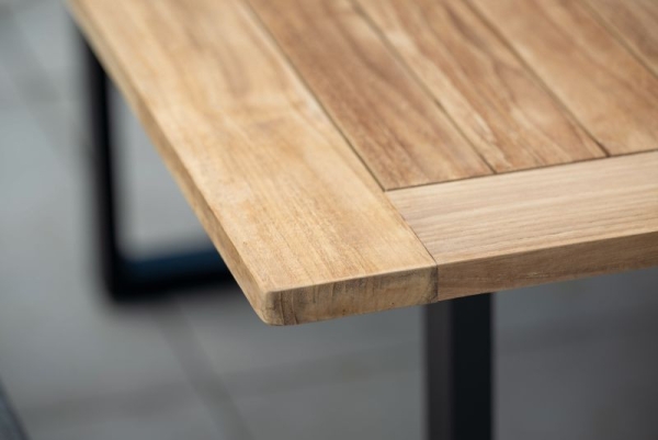 STERN® Kufentisch Aluminium mit Teak Tischplatte 180x100cm