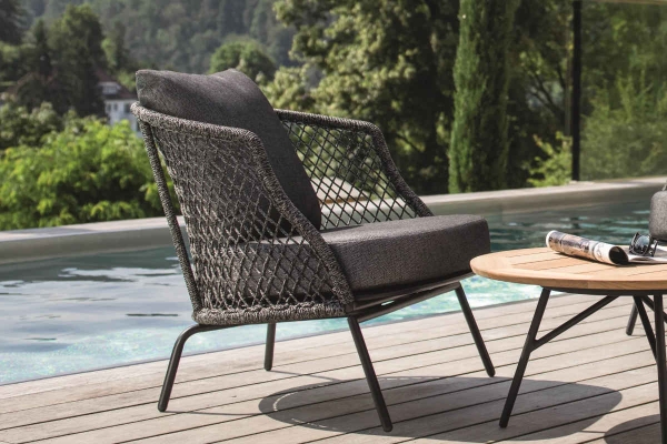 STERN® Lounge Sessel ODEA in Kordel-Optik mit Kissen