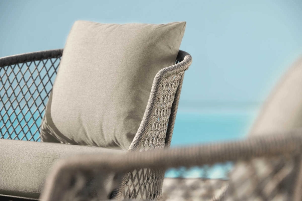 STERN® Lounge Sessel ODEA in Kordel-Optik mit Kissen