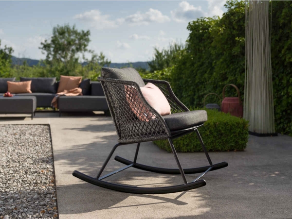 STERN® Schaukelsessel ODEA in Kordel-Optik mit Kissen