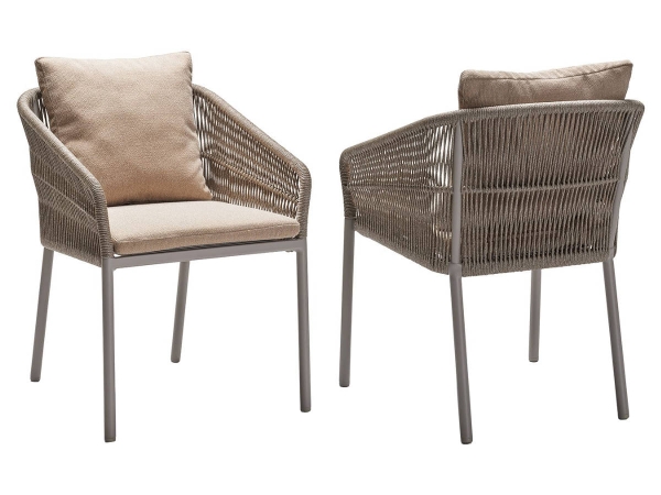 STERN® Dining Stapelsessel JELLA - warmgrau mit Kissen in 6 Farben