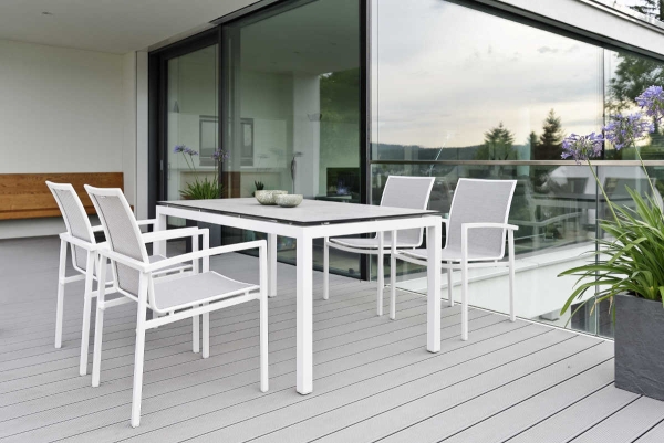 STERN® Terrassenstuhl SKELBY Dining Stapelsessel mit Armlehne
