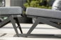 Preview: STERN® Lounge Hocker JACKIE Aluminium anthrazit mit Kissen seidengrau