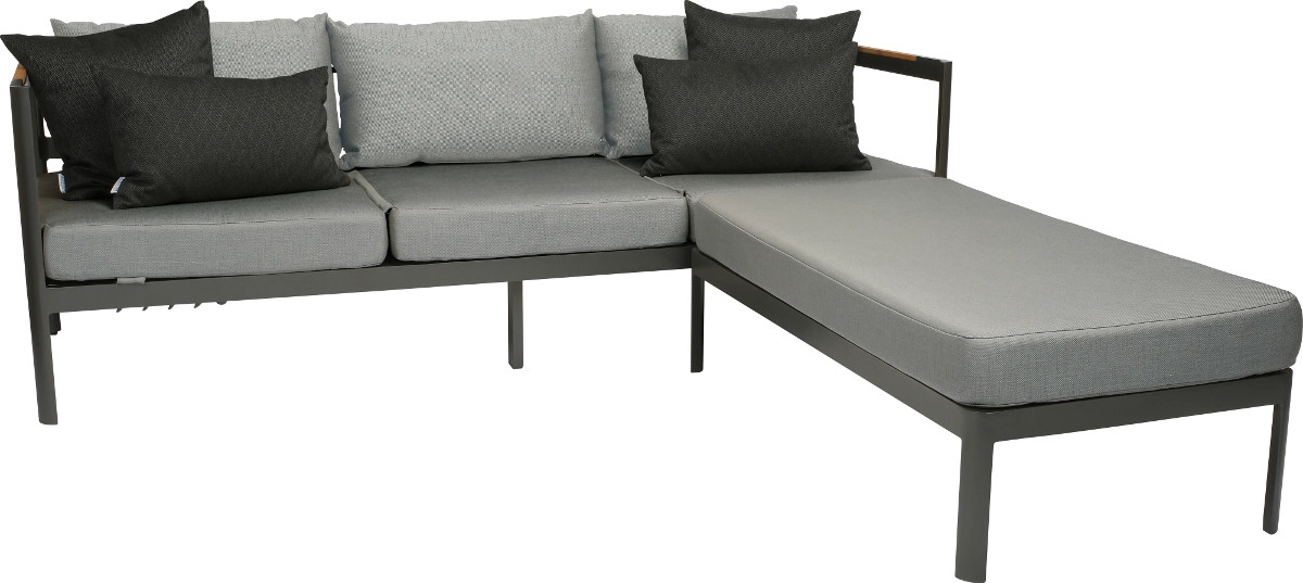 STERN® Set VIGGO Lounge 3-Sitzer Sofa mit Fußbank anthrazit/karbon/seidengrau