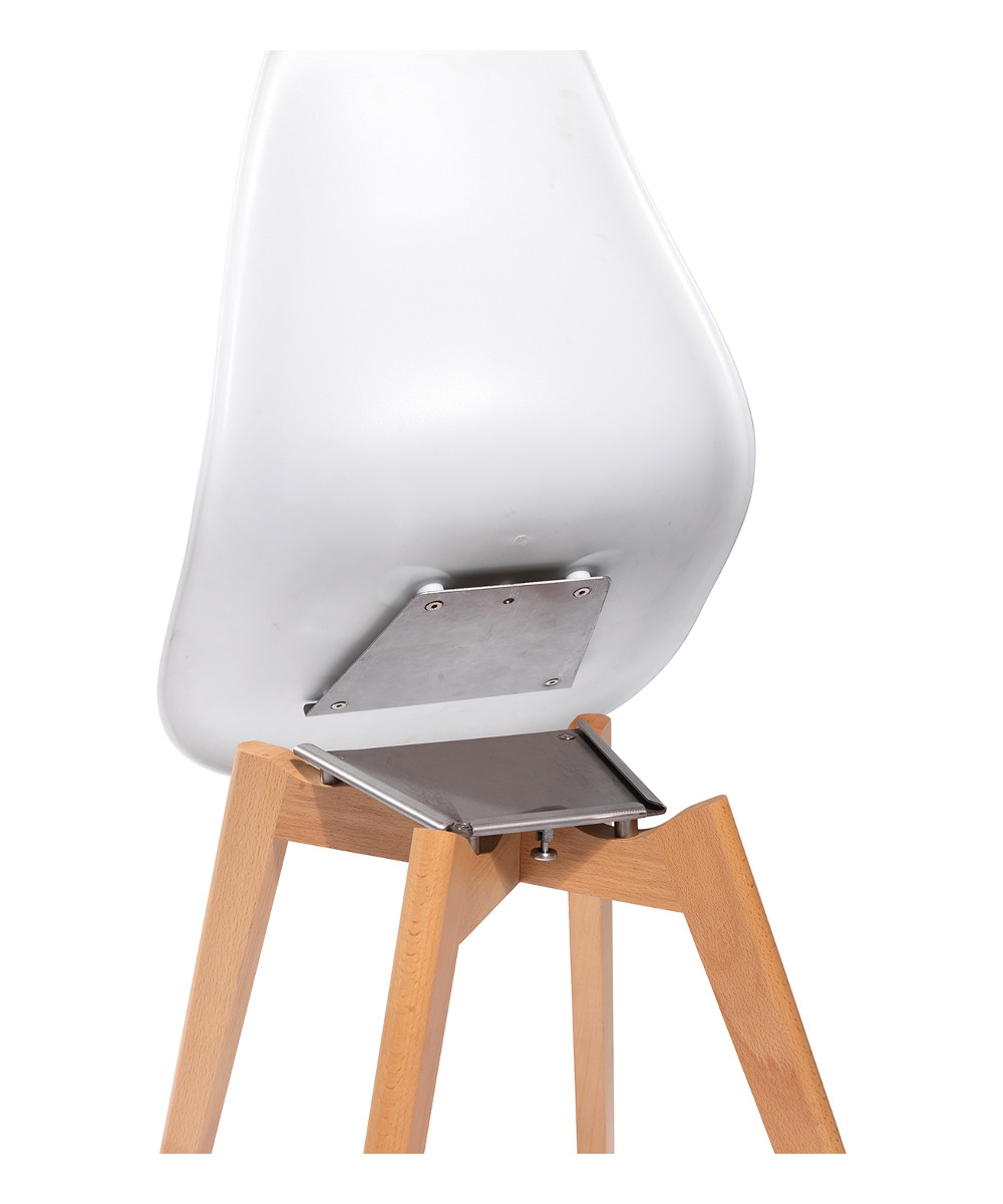 Stuhl SHELLY mit Birkenholzgestell dunkel, stapelbar