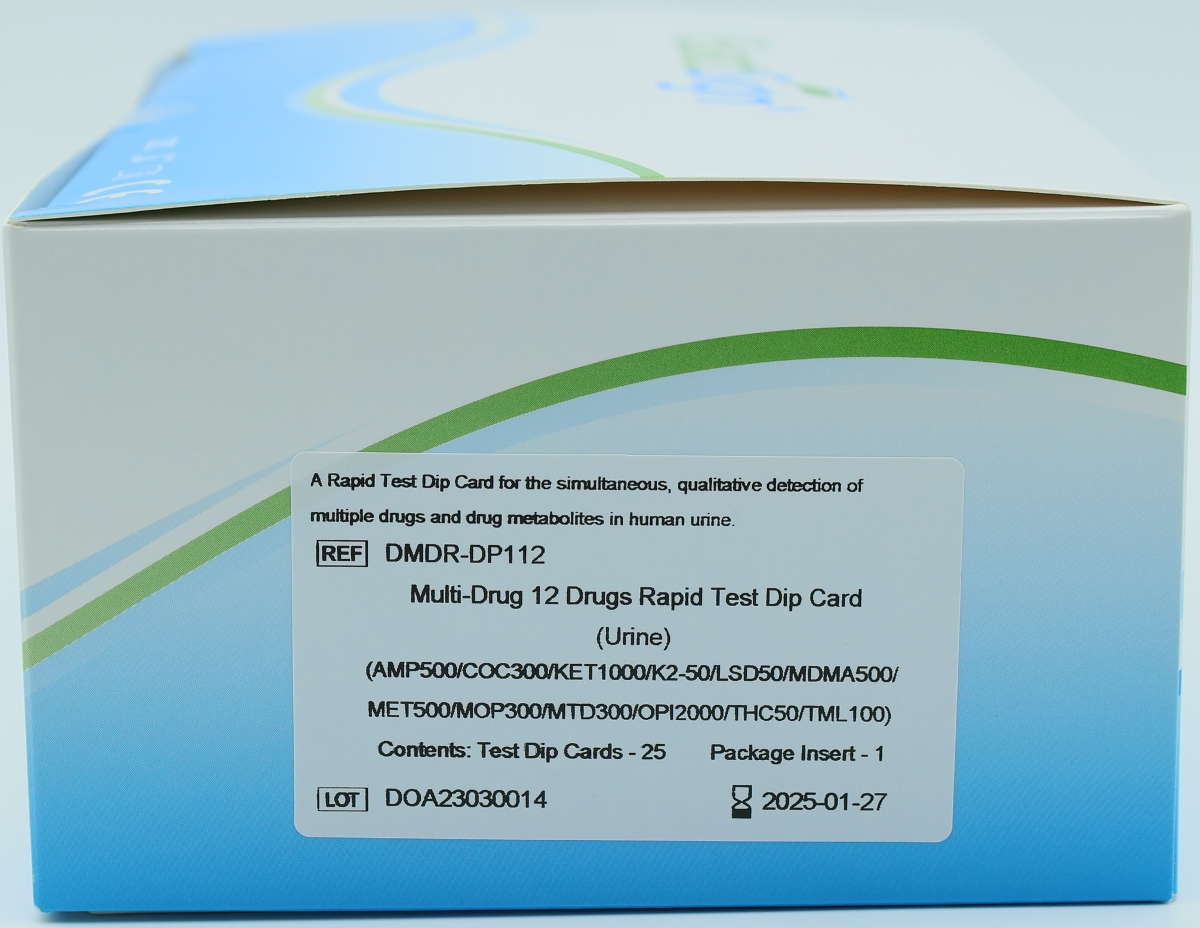 Multi Medikamenten 12-fach Drogen Urin Schnelltest Dip Card, VE25