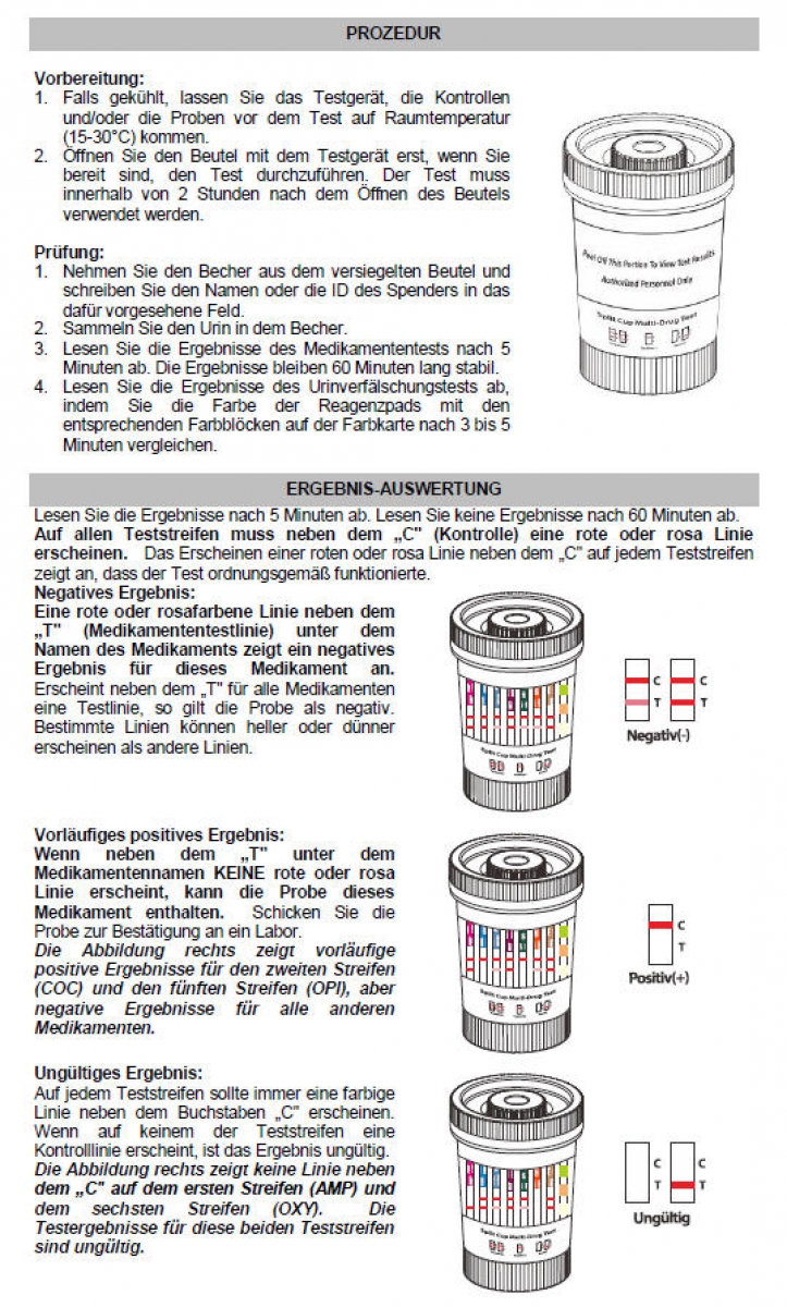 iSplit Cup Multi 12-fach Medikamenten Drogen Urin Schnelltest, VE25