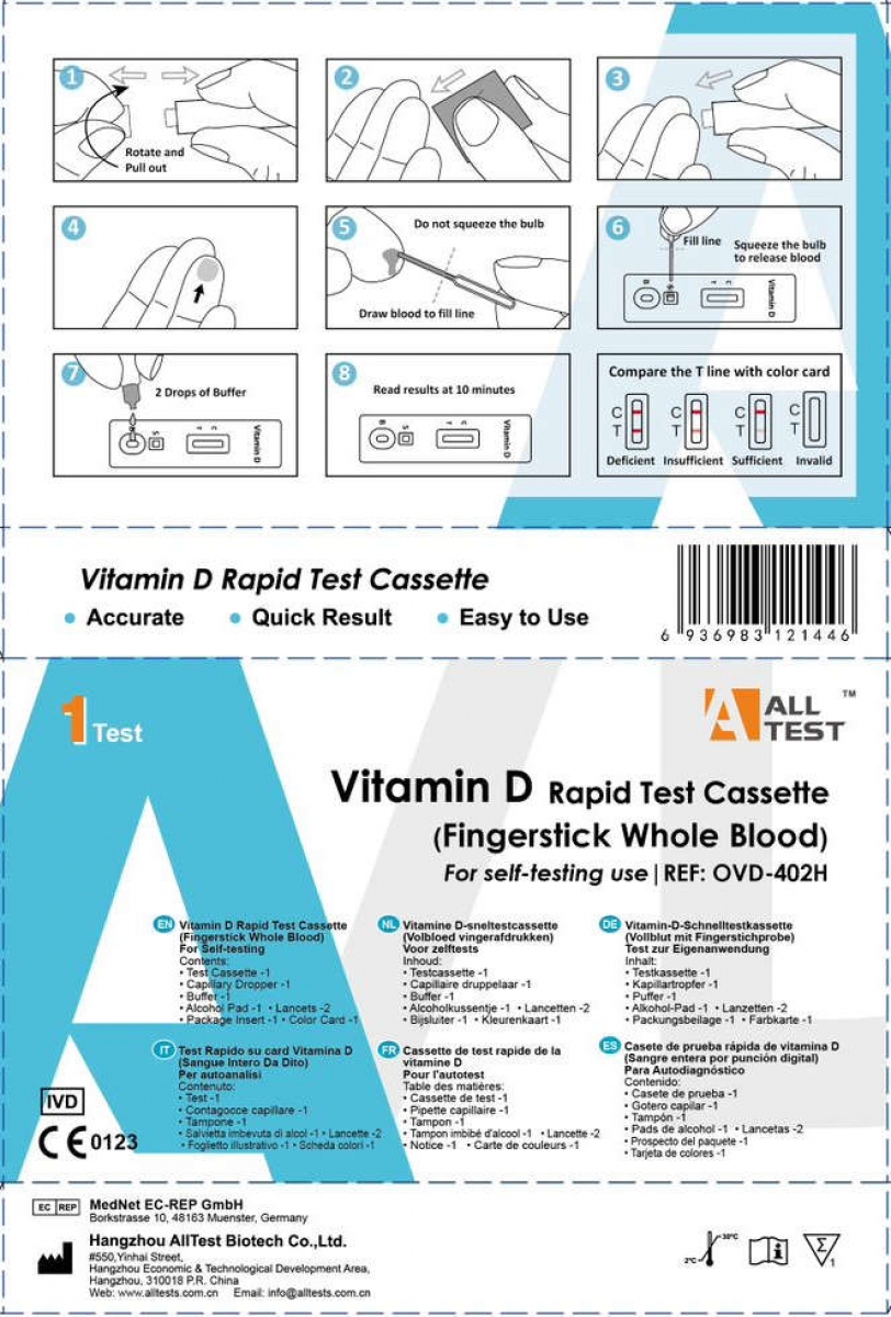 AllTest Vitamin D Test Kit Rapid Selbsttest, VE10 x 1er Box