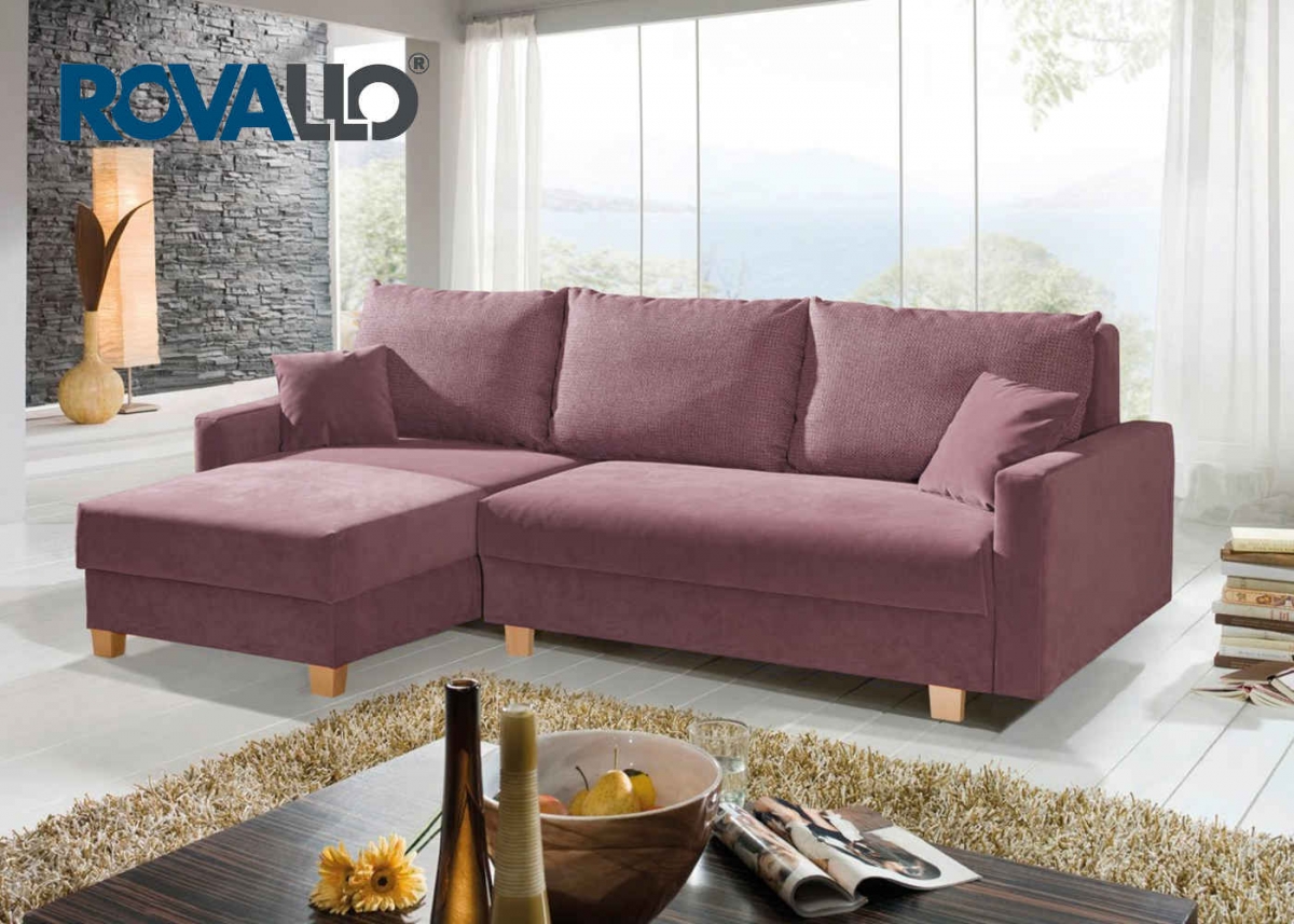 ROVALLO® Eck-Schlafsofa RICARDO mit Ottomane