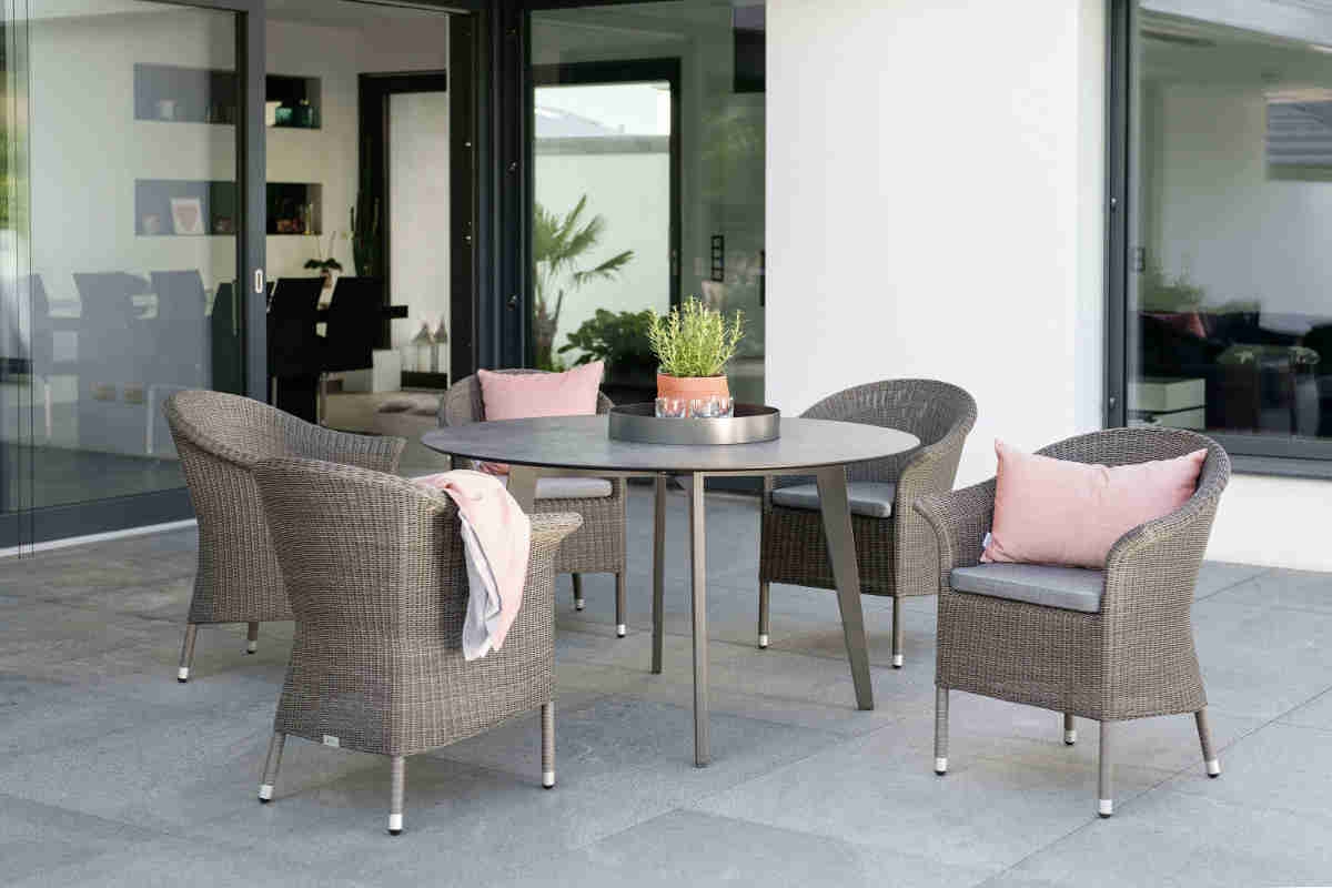 STERN® Terrassenstuhl GLEN Dining Sessel mit Armlehne & Sitzkissen