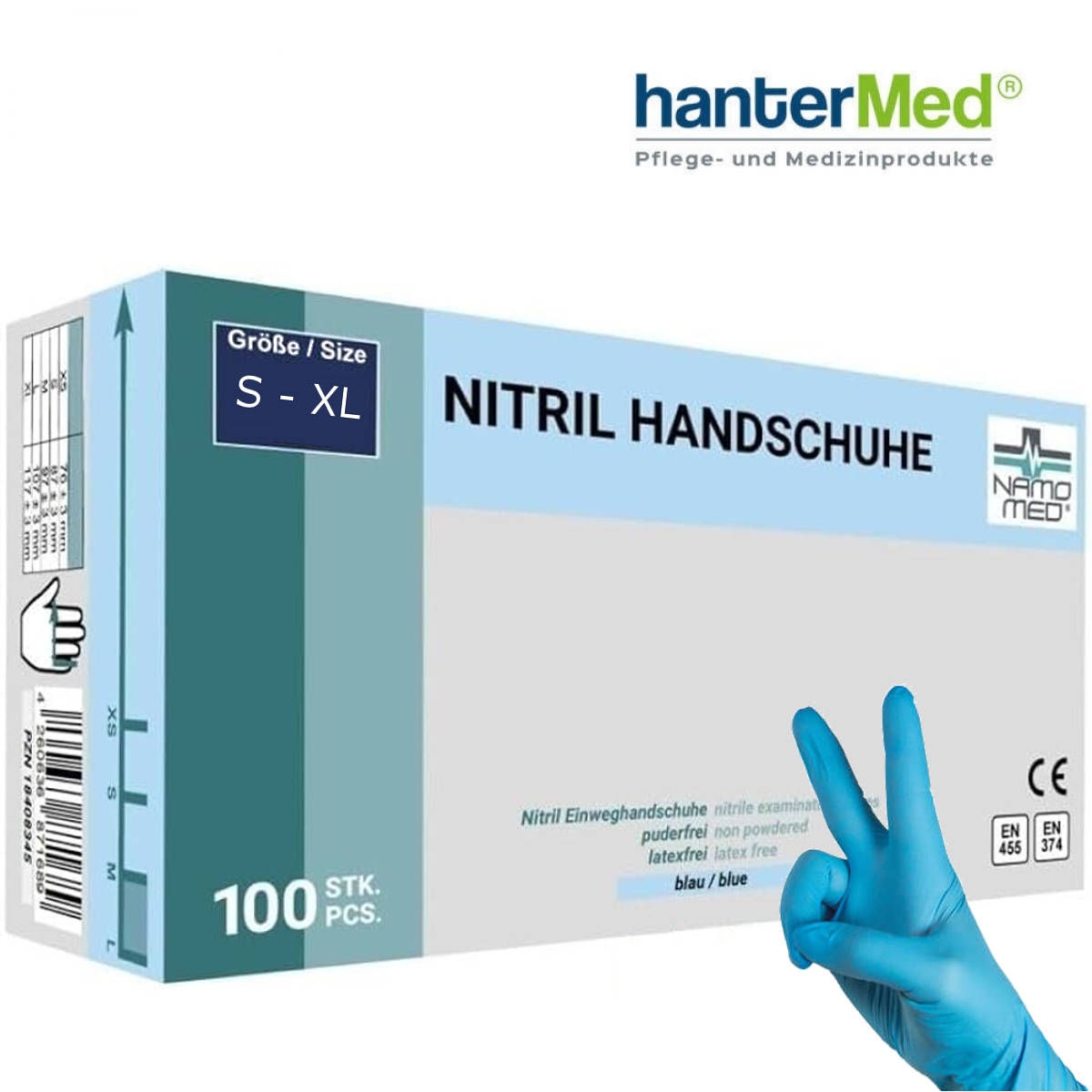 NamoMed® Nitril Handschuhe S-XL blau, VE10